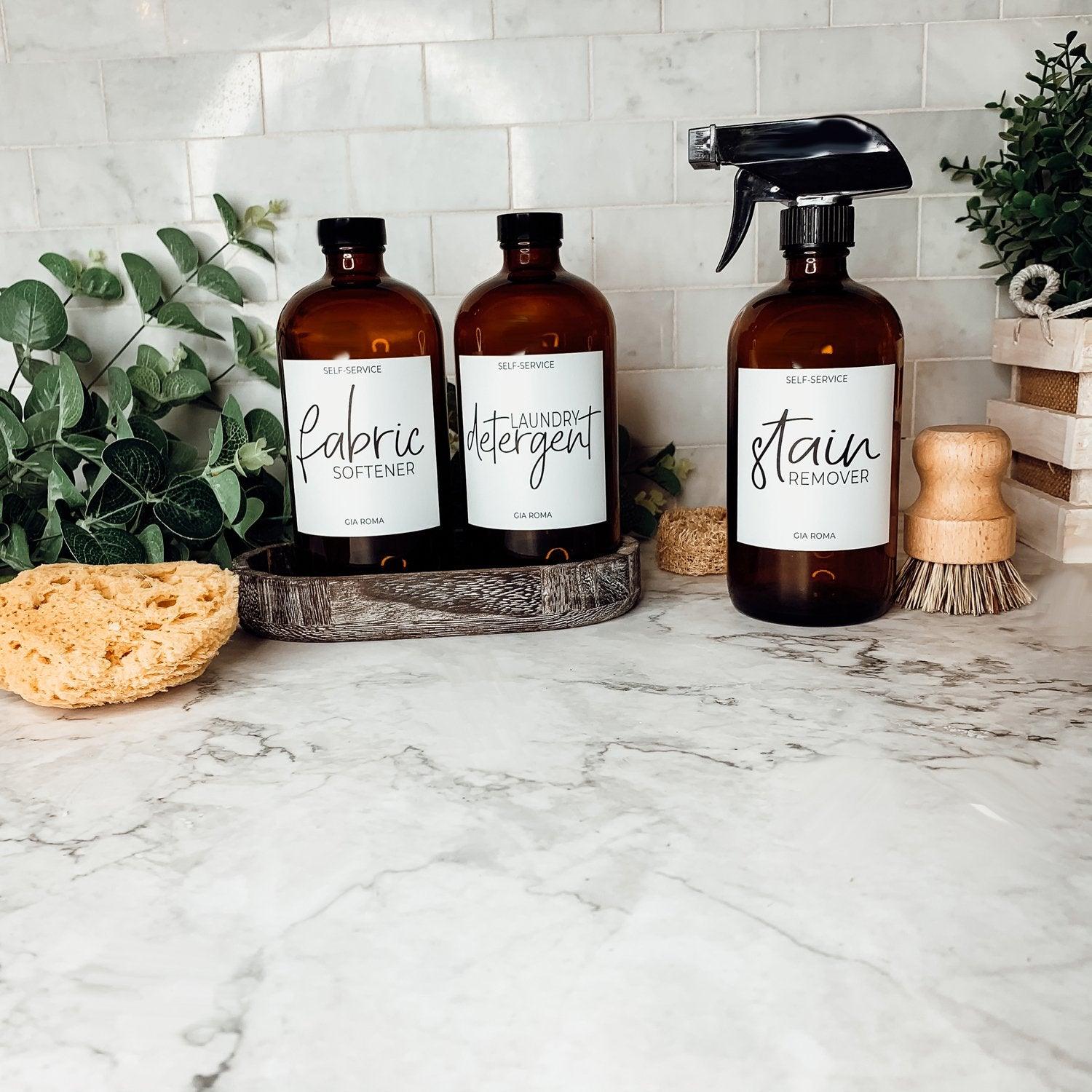 16oz Soap Bottles- Glass Amber|White Label
