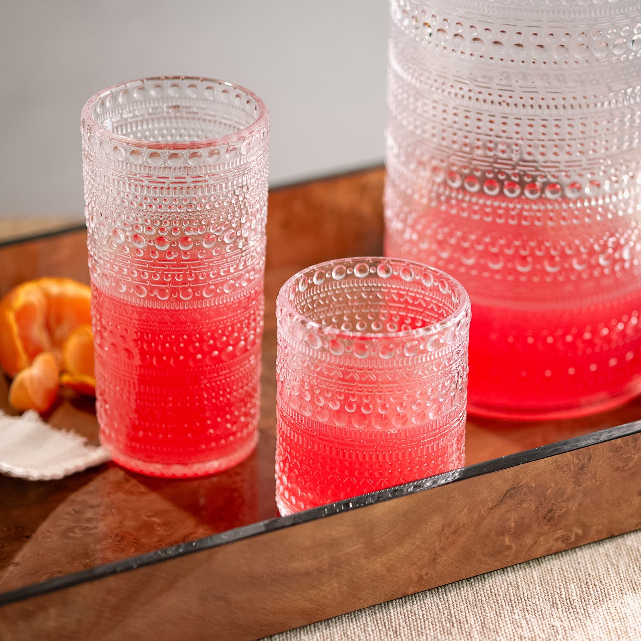 Clear Melamine Dot Drinkware Set | Complete Collection - 9 Pc Set