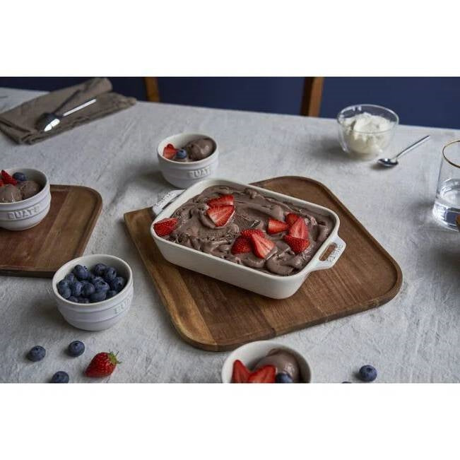 2 Piece Ceramic Stoneware Baking Dish Set in Cream
