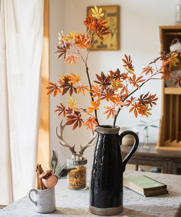 Artificial Fall Color Maple Leaf Stem