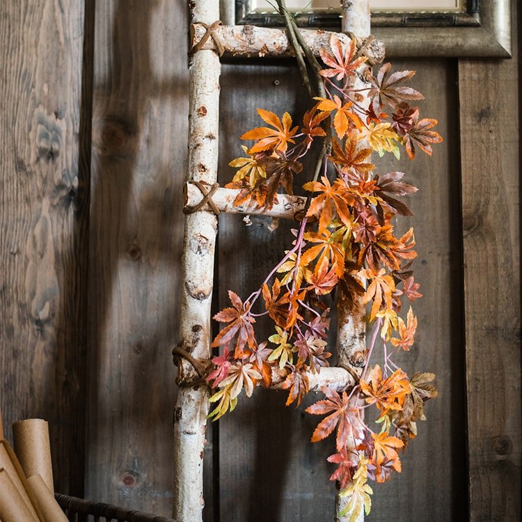 Artificial Fall Color Maple Leaf Stem
