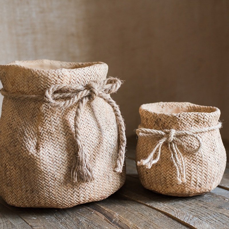 Ribbon Bag Style Concrete Garden Pots