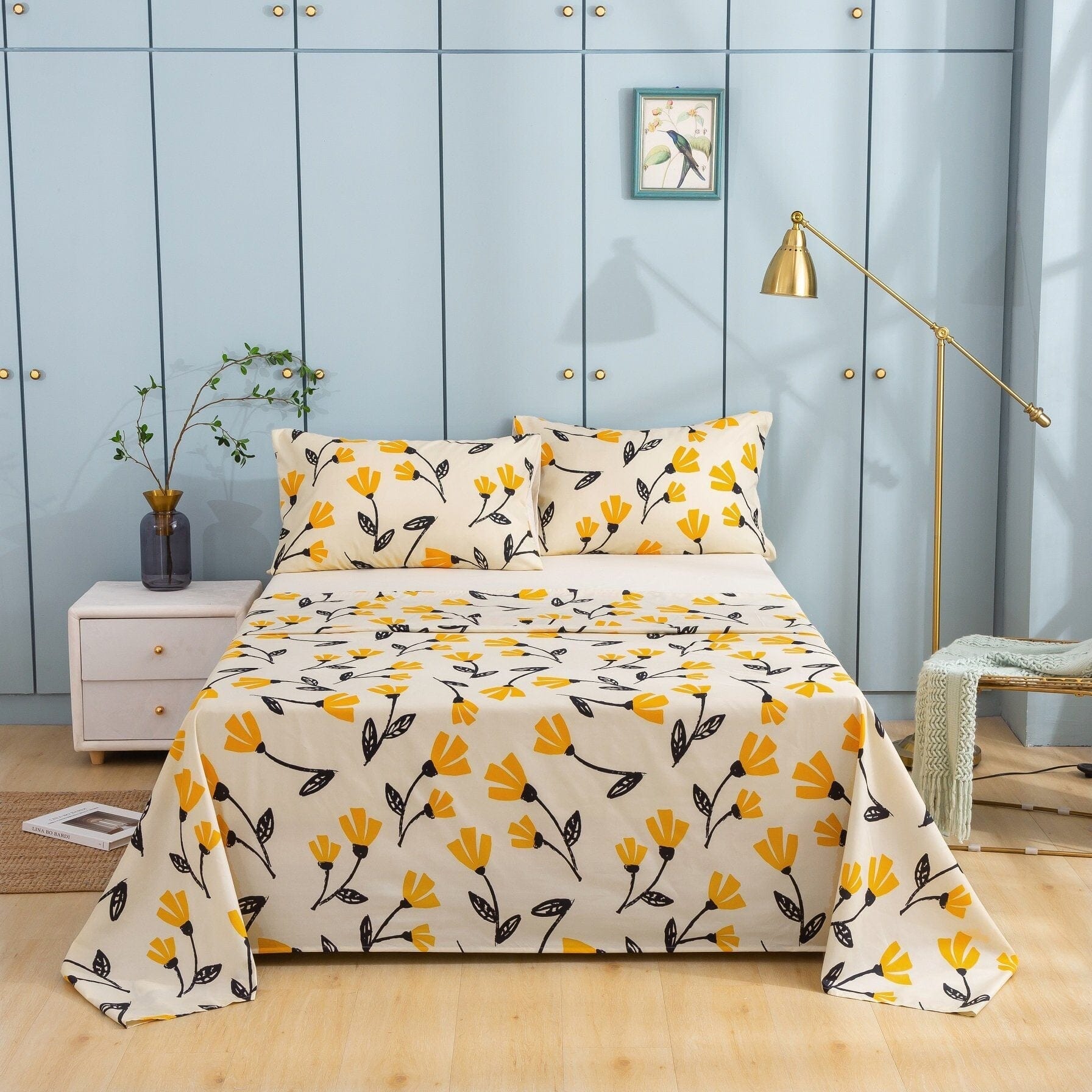 Bed in a Bag Bundle Set - Yellow Fleur