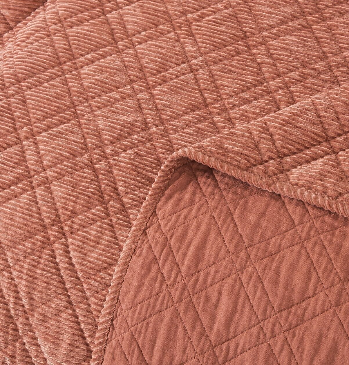 Terracotta Soft Velour Corduroy Bedding Set
