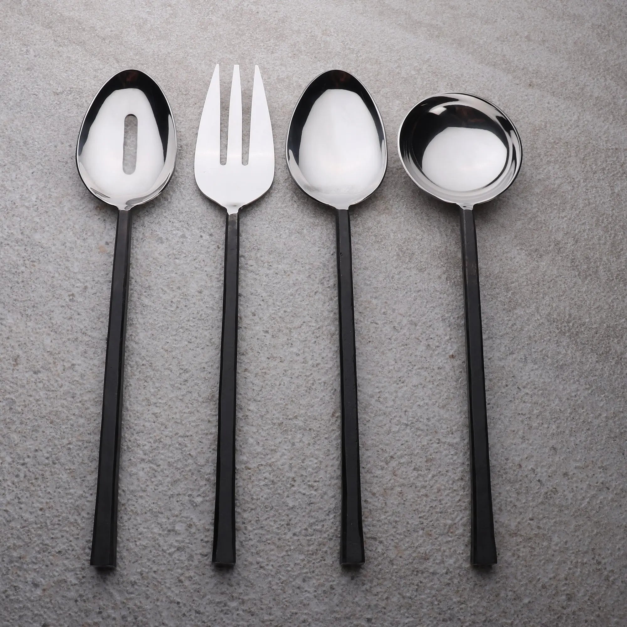 JASON Black 4 Piece Hostess Serving Set