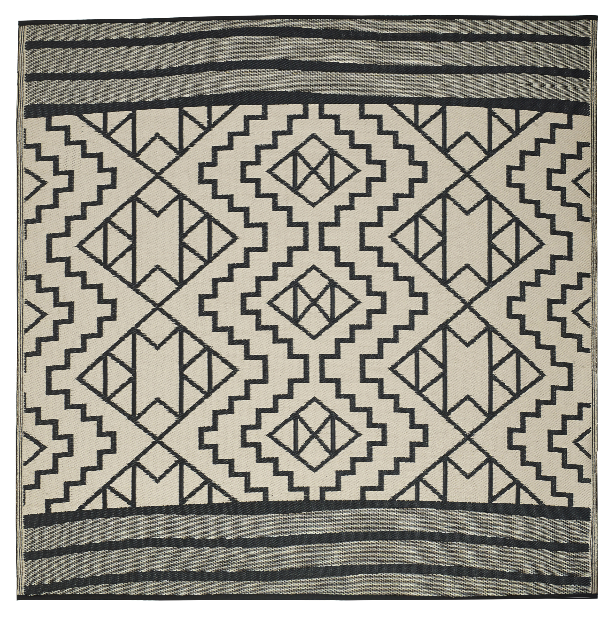 (SALE) Kilimanjaro - Black Reversible Outdoor Rug