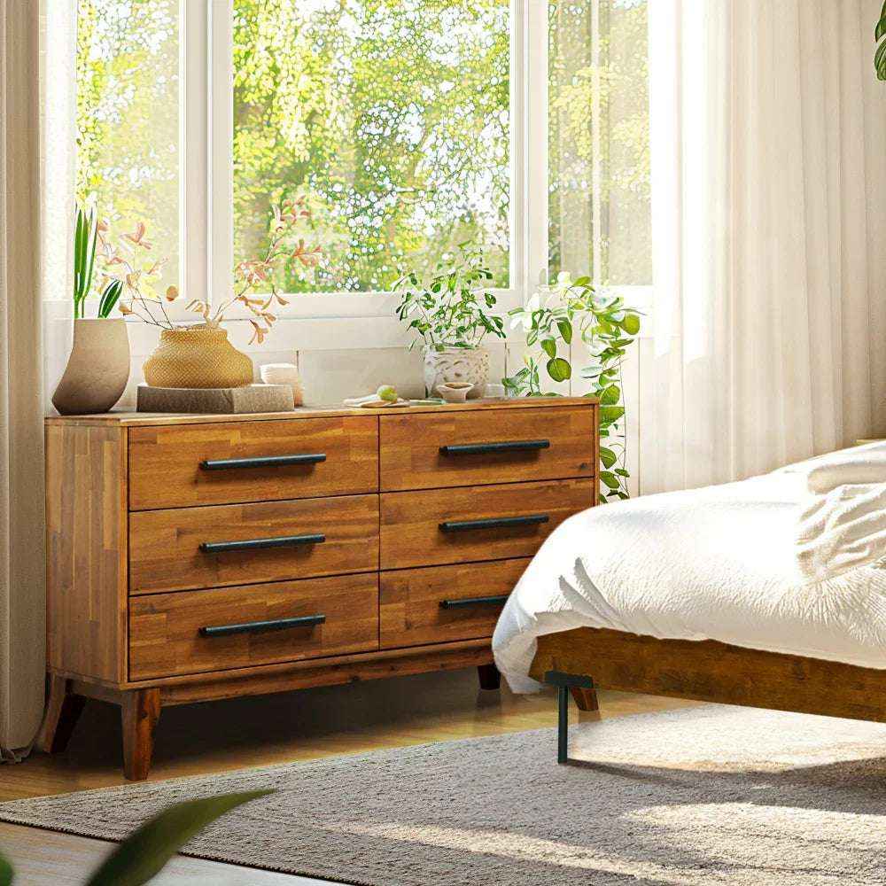 Acacia Legacy Solid Wood Dresser in Caramel or Walnut