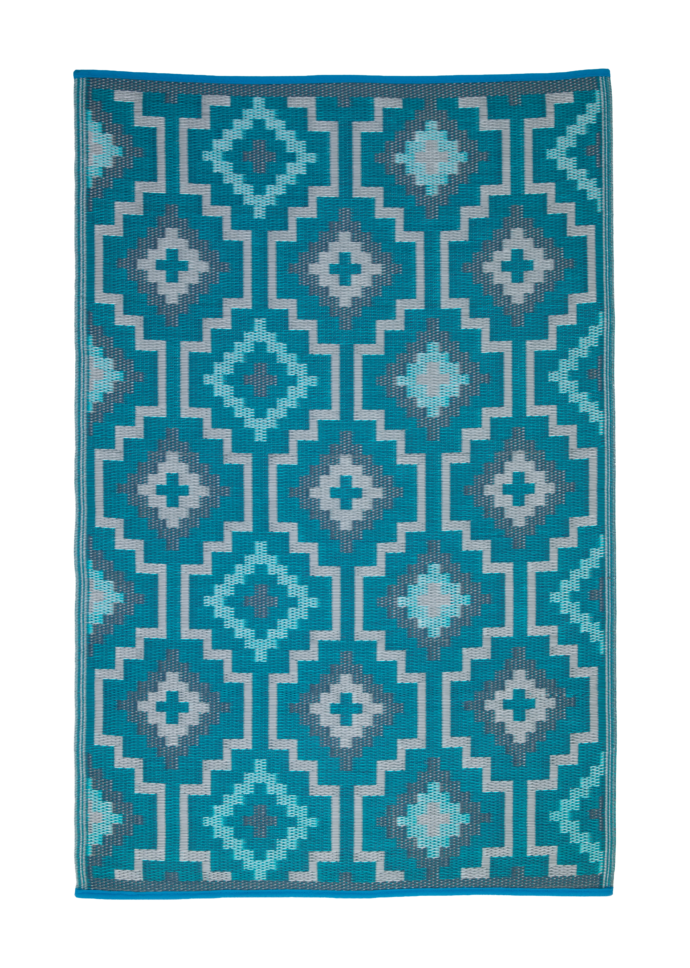 Lhasa - Teal Outdoor Rug for Patio FINAL SALE