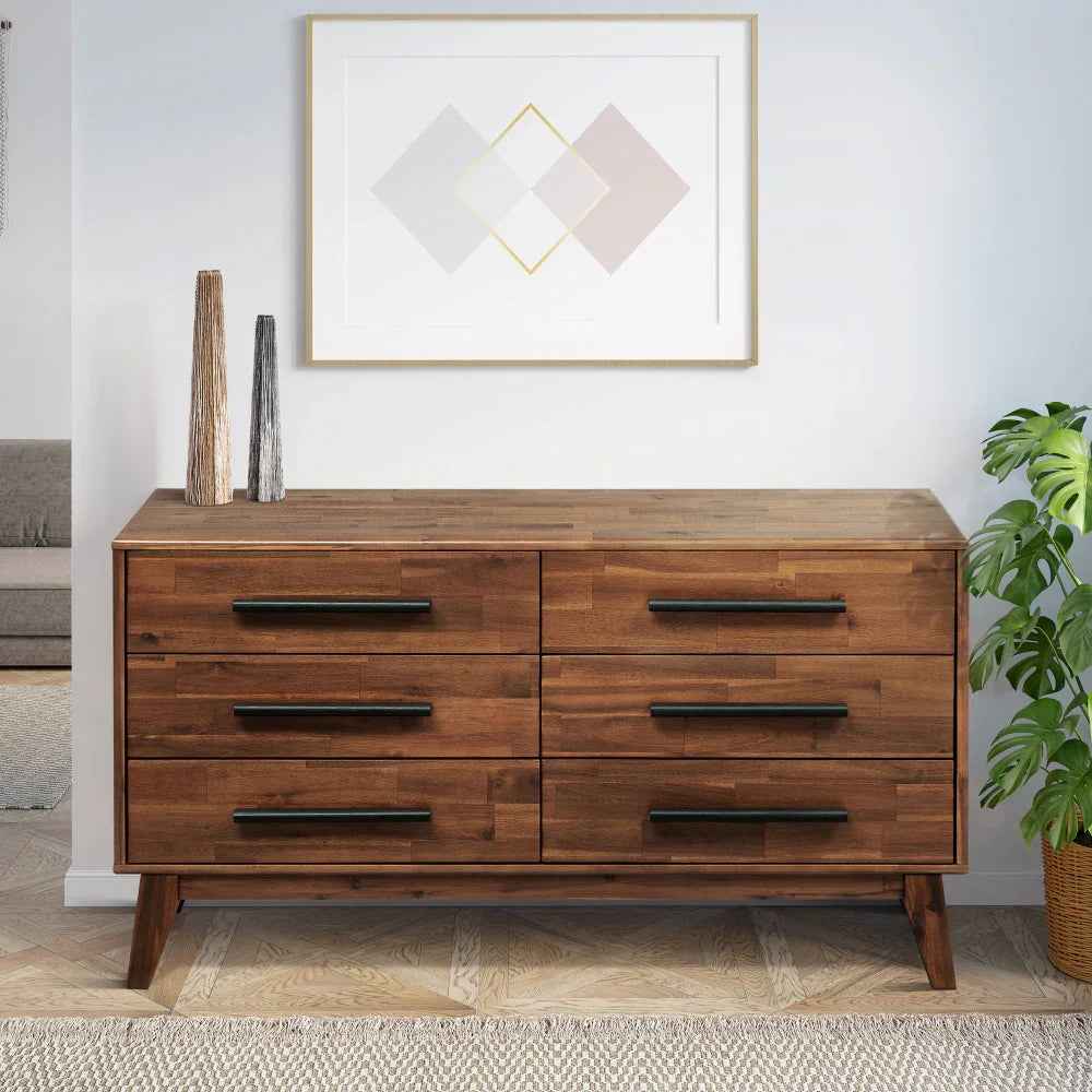 Acacia Legacy Solid Wood Dresser in Caramel or Walnut