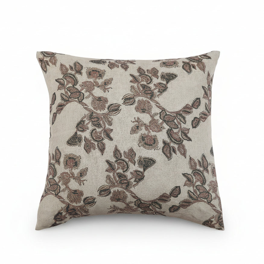 Mira Linen Floral Pillow Cover - Orchid