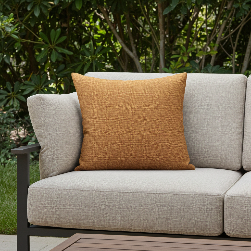 Burnt Sienna Solid Luxury Outdoor/Indoor Throw Pillow