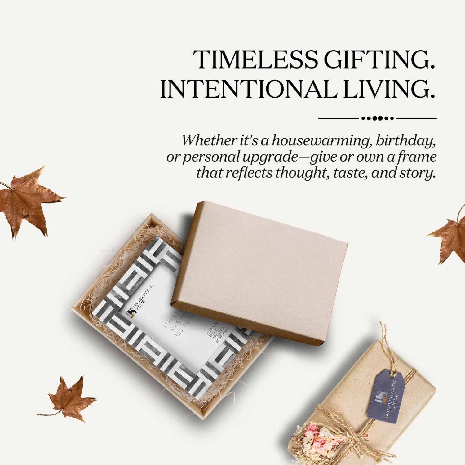 Brick Pattern Bone Inlay Picture Frames - Black/White