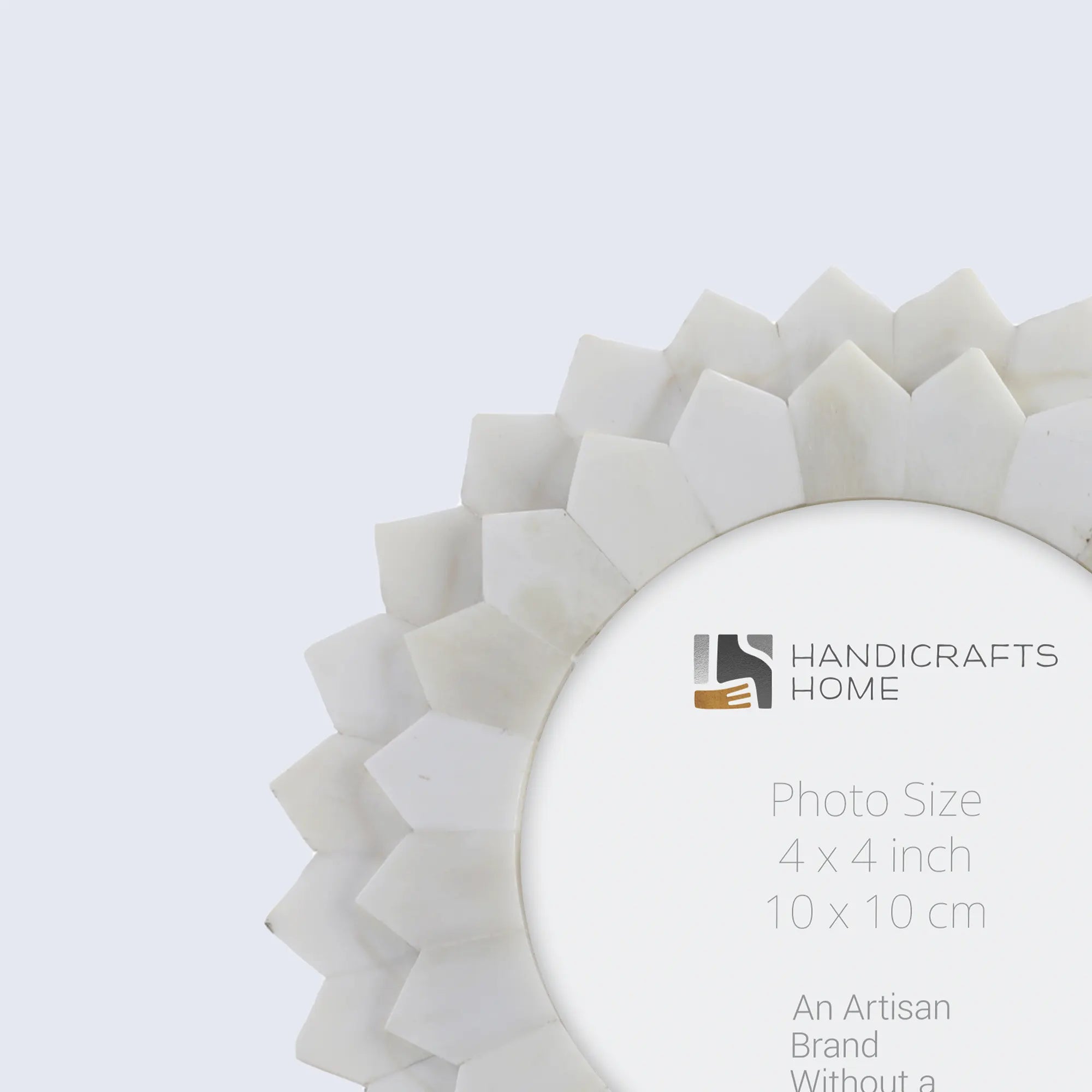 Scalloped Round Bone Inlay Handmade Frame
