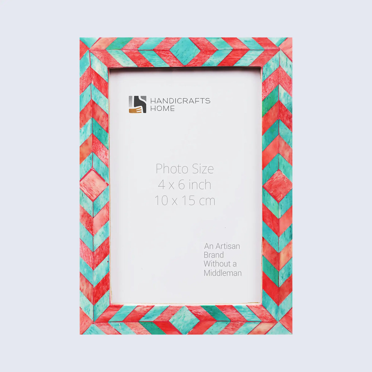 Mosaic Chevron Resin Inlay Frame - Green & Red