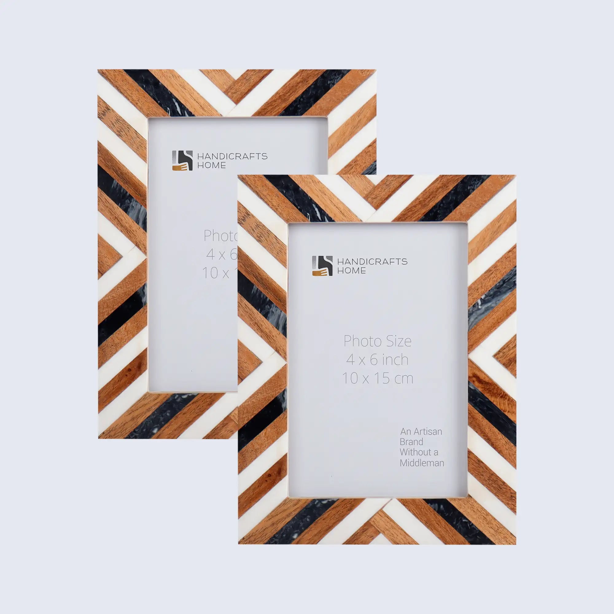 Handmade Resin & Pine Inlay Frame Set - 2 Pc