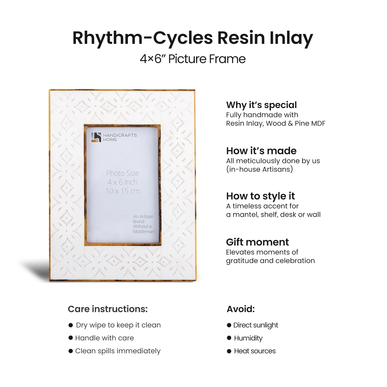 Rhythm Circles Handmade Resin Inlay Picture Frame