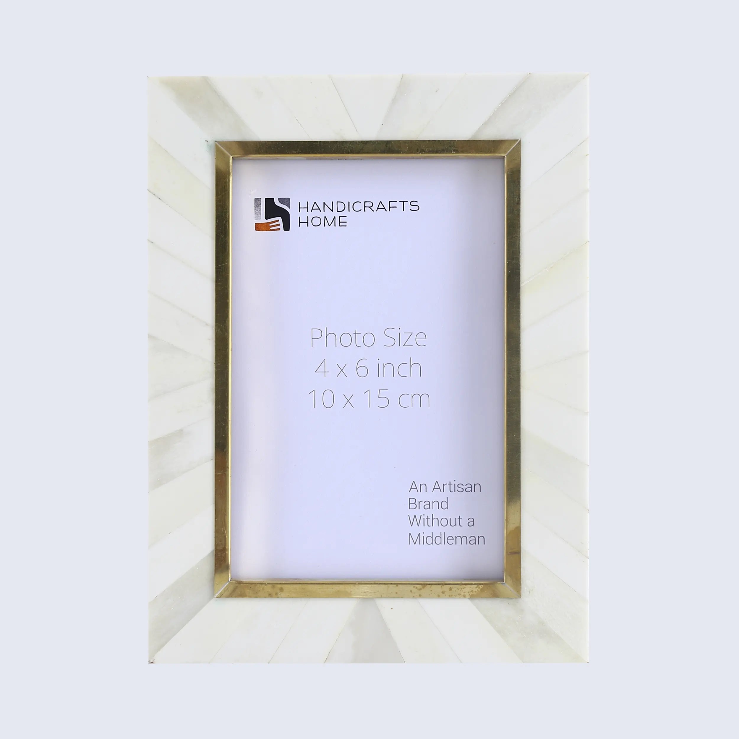 Handmade Bone and Brass Inlay Picture Frame