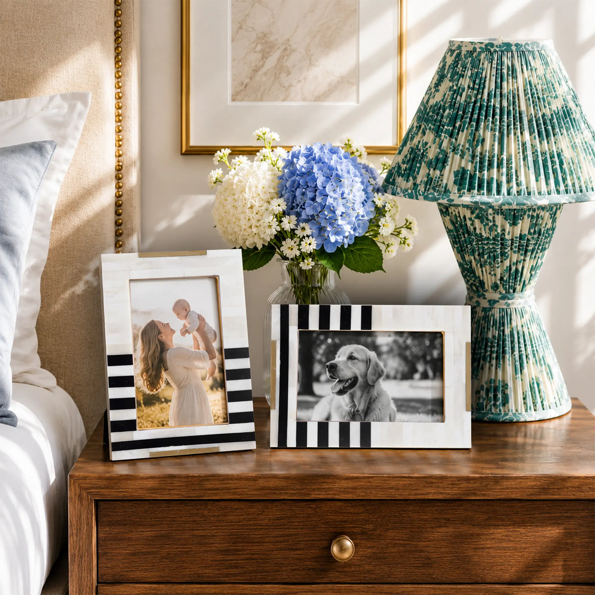 Black Bone & Brass Inlay Picture Frame | West Coast Naples