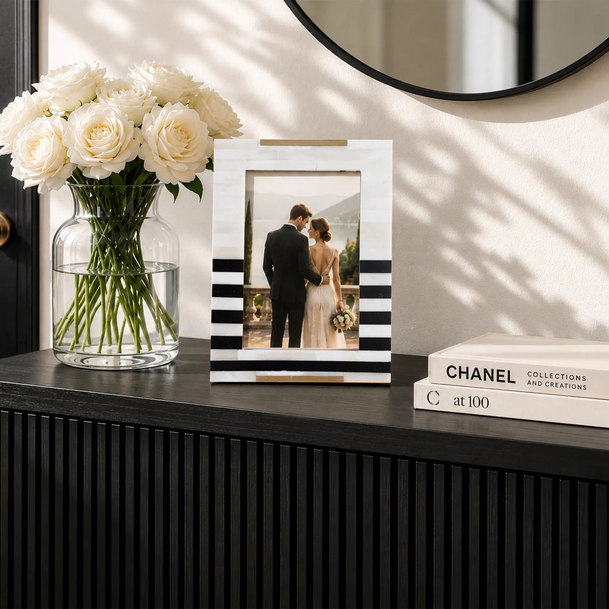 Black Bone & Brass Inlay Picture Frame | West Coast Naples