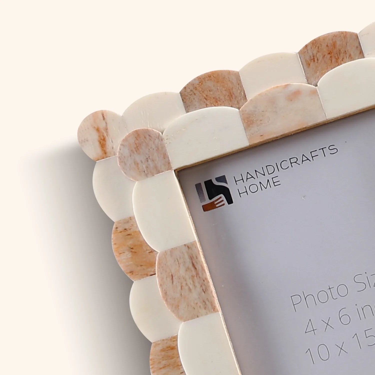 Scalloped Bone Inlay Handmade Picture Frame