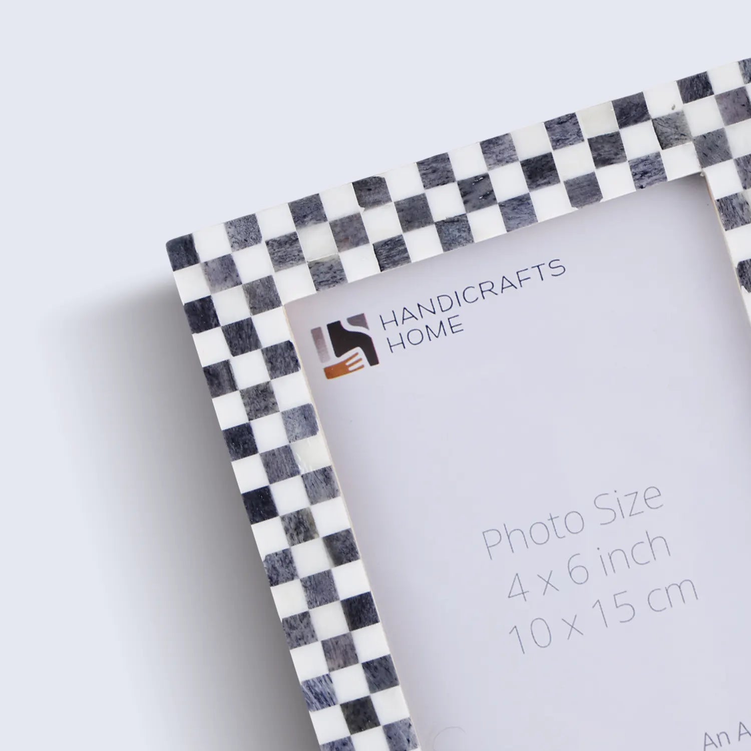 Checkered Pattern Bone Inlay Picture Frame