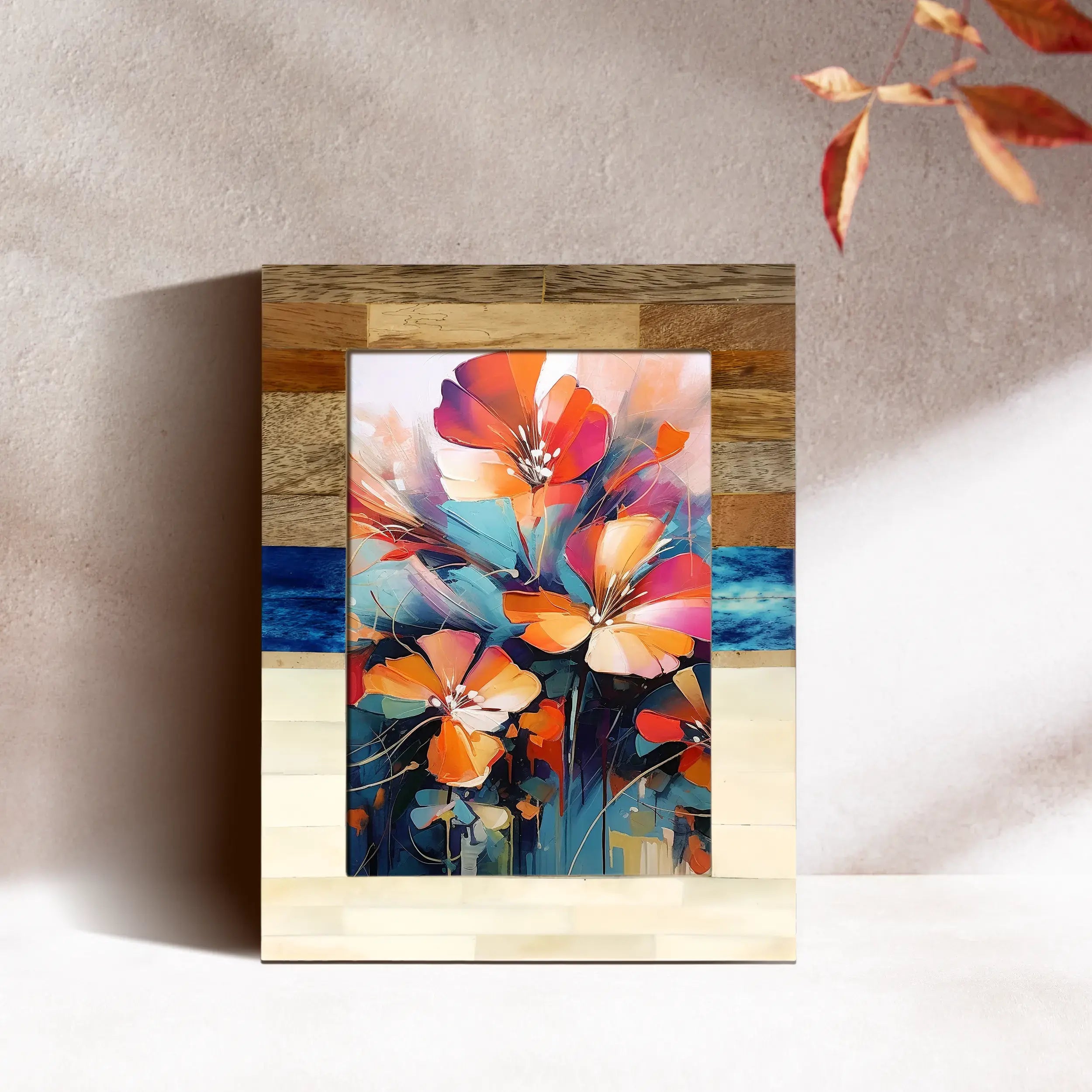 Malibu Handcrafted Bone Inlay Picture Frames in Blue