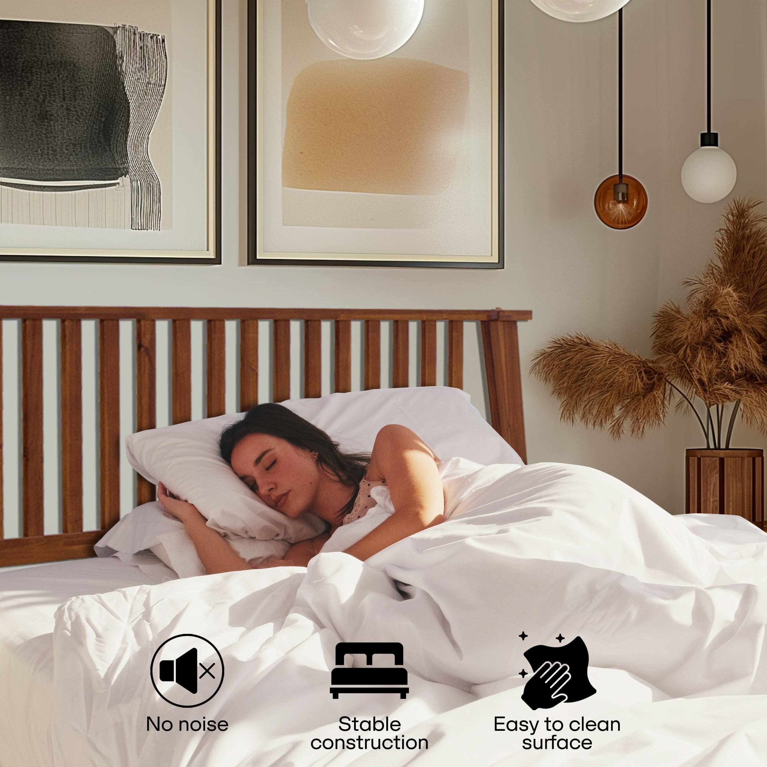 Kaylin Solid Acacia Wood Bed Frame