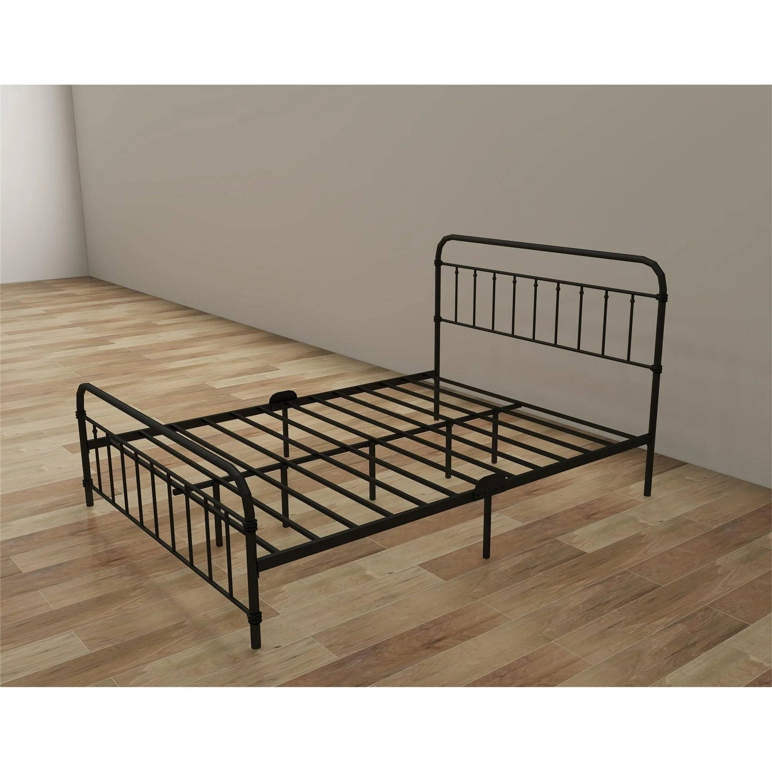 Classic Farmhouse Black Metal Bed Frame - Queen