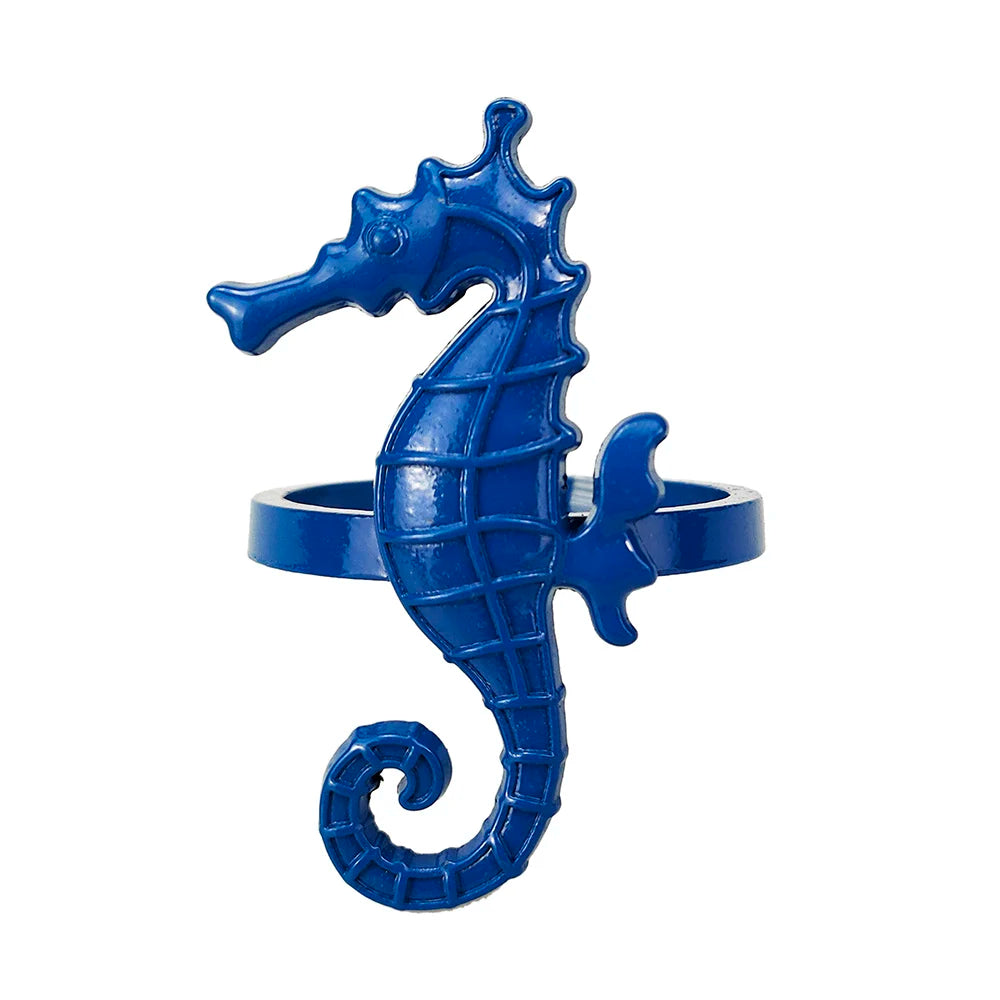 6 PCS Nautical Napkin Rings - Blue/Silver/Gold
