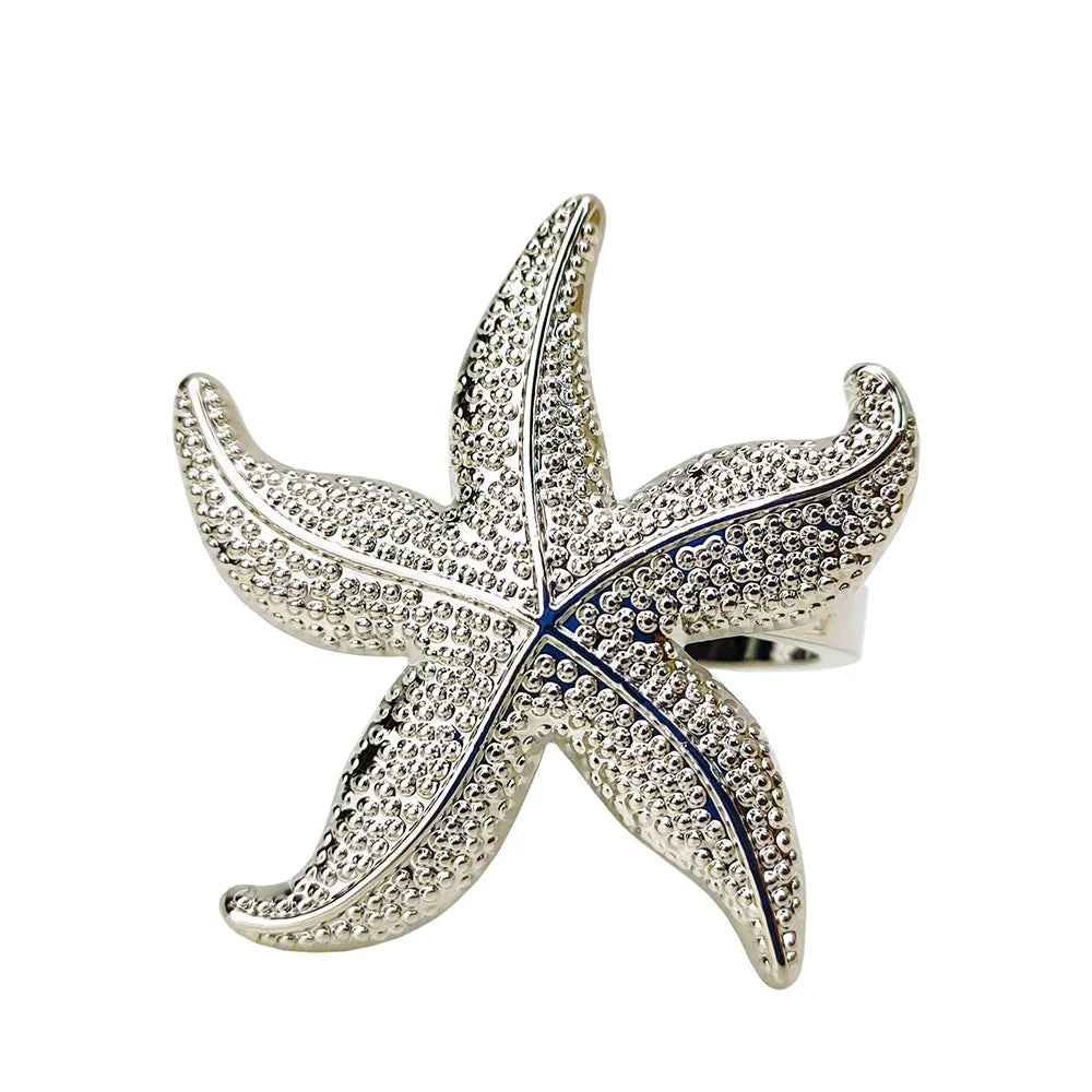 6 PCS Nautical Napkin Rings - Blue/Silver/Gold