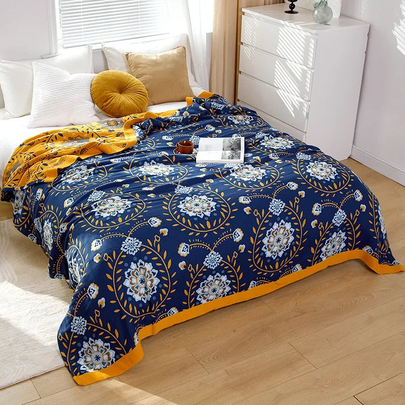 Boho Mandala Reversible Gauze Blankets - 100% Cotton - Multiple Colors