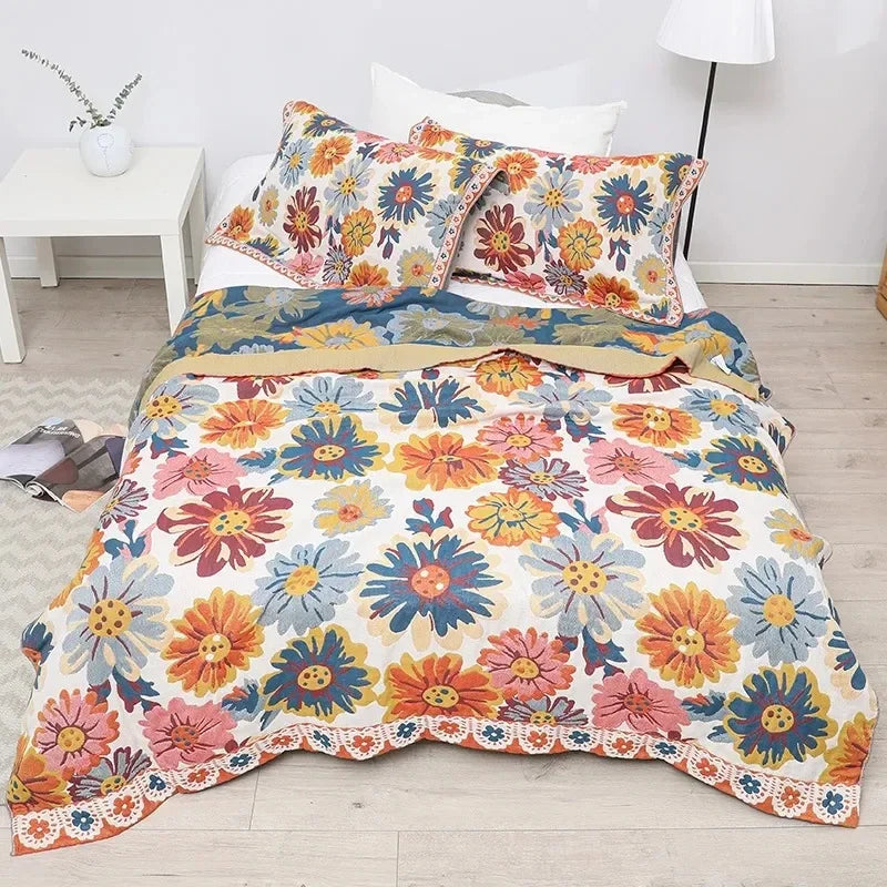 100% Cotton Colorful Gauze Blankets