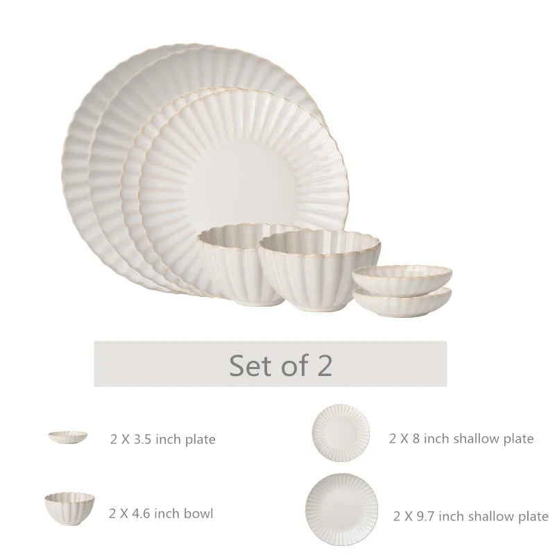 Scalloped Edge Dinnerware in Antique Ivory