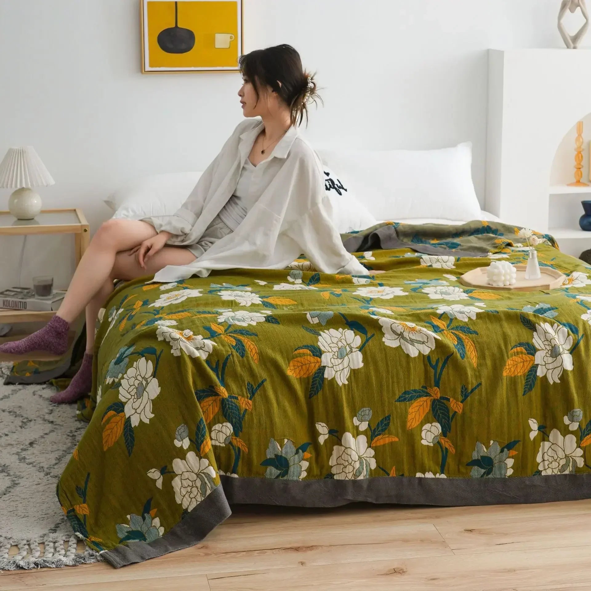 100% Cotton Colorful Gauze Blankets