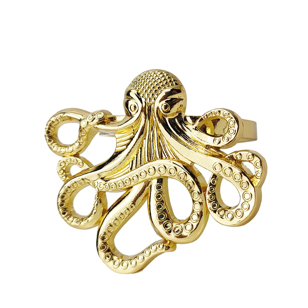 6 PCS Nautical Napkin Rings - Blue/Silver/Gold