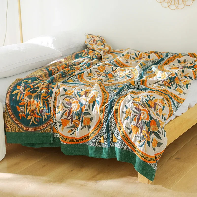100% Cotton Colorful Gauze Blankets
