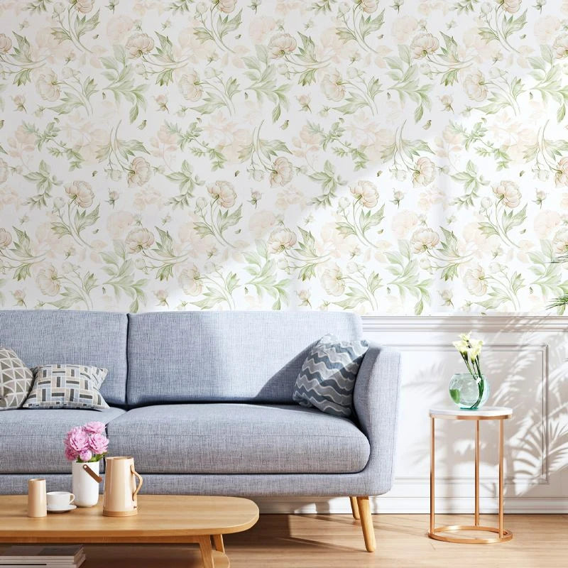 Pastoral Style Peel & Stick Wallpaper in Green