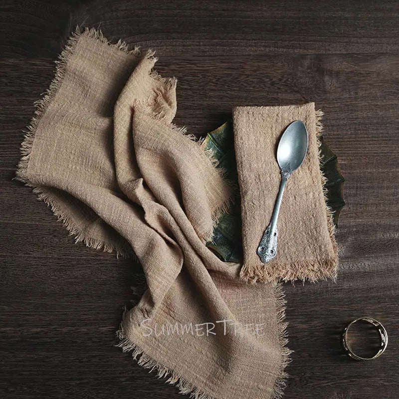 Large Rustic Cotton Gauze Napkins - 10 Pc - Multiple Colors