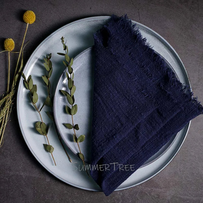 Large Rustic Cotton Gauze Napkins - 10 Pc - Multiple Colors