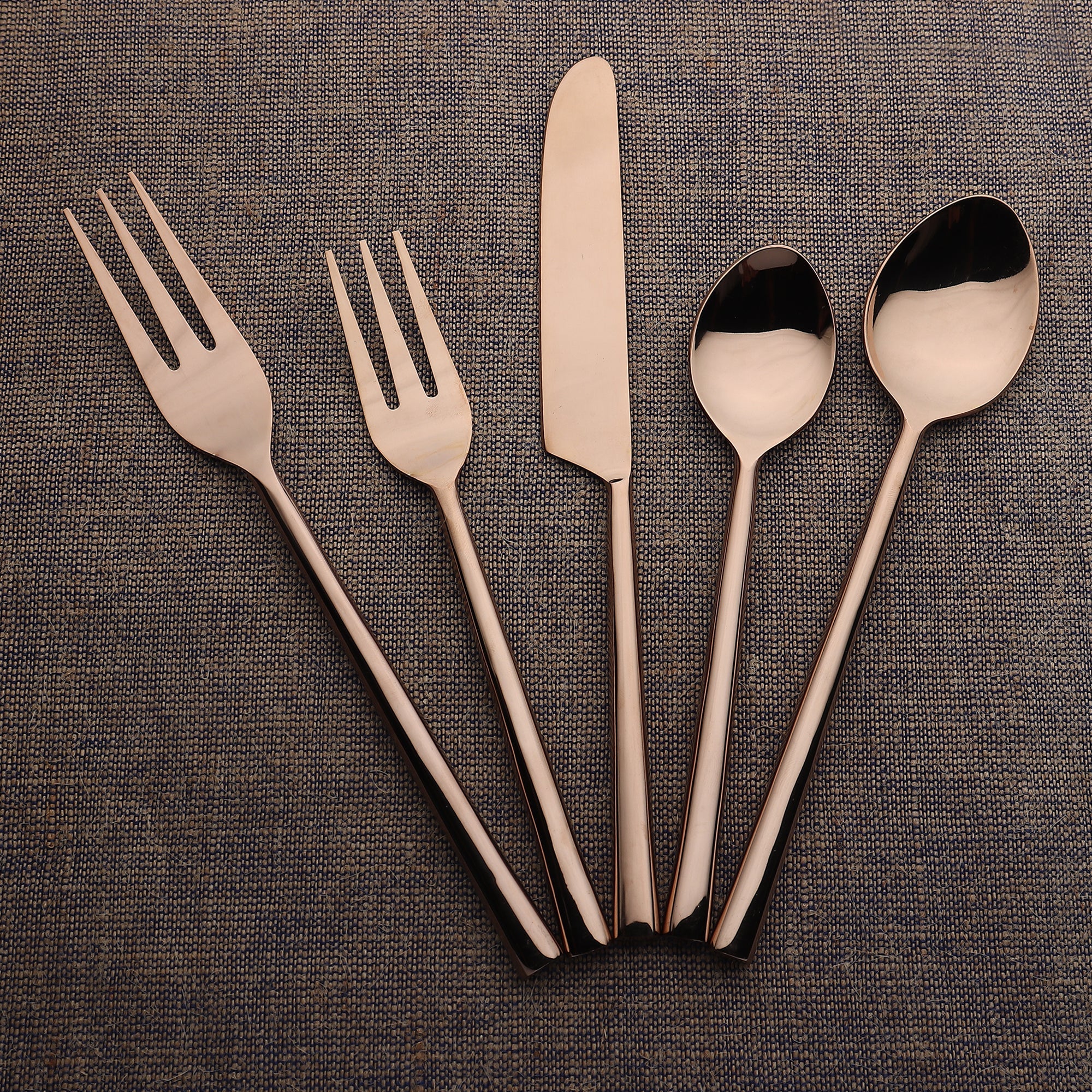 Sundance 5 Pc. Flatware Set - Bronze, Gold
