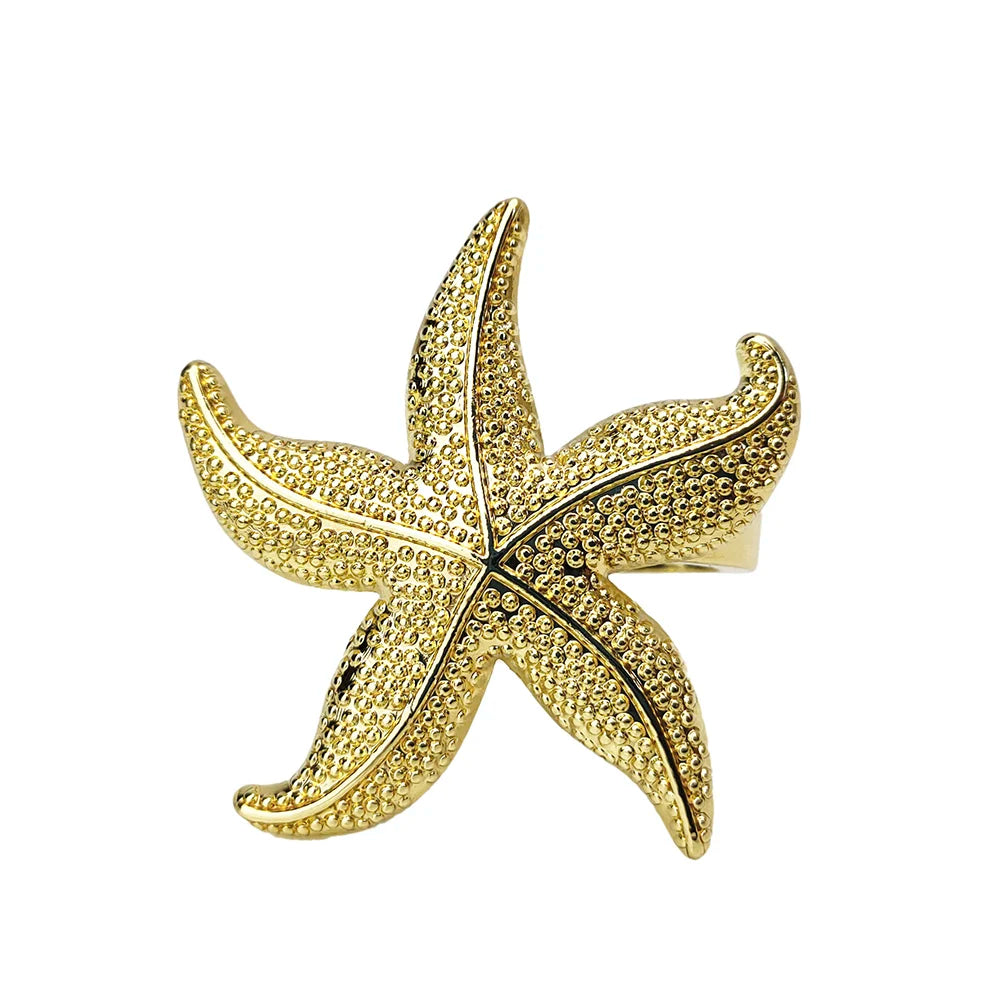 6 PCS Nautical Napkin Rings - Blue/Silver/Gold
