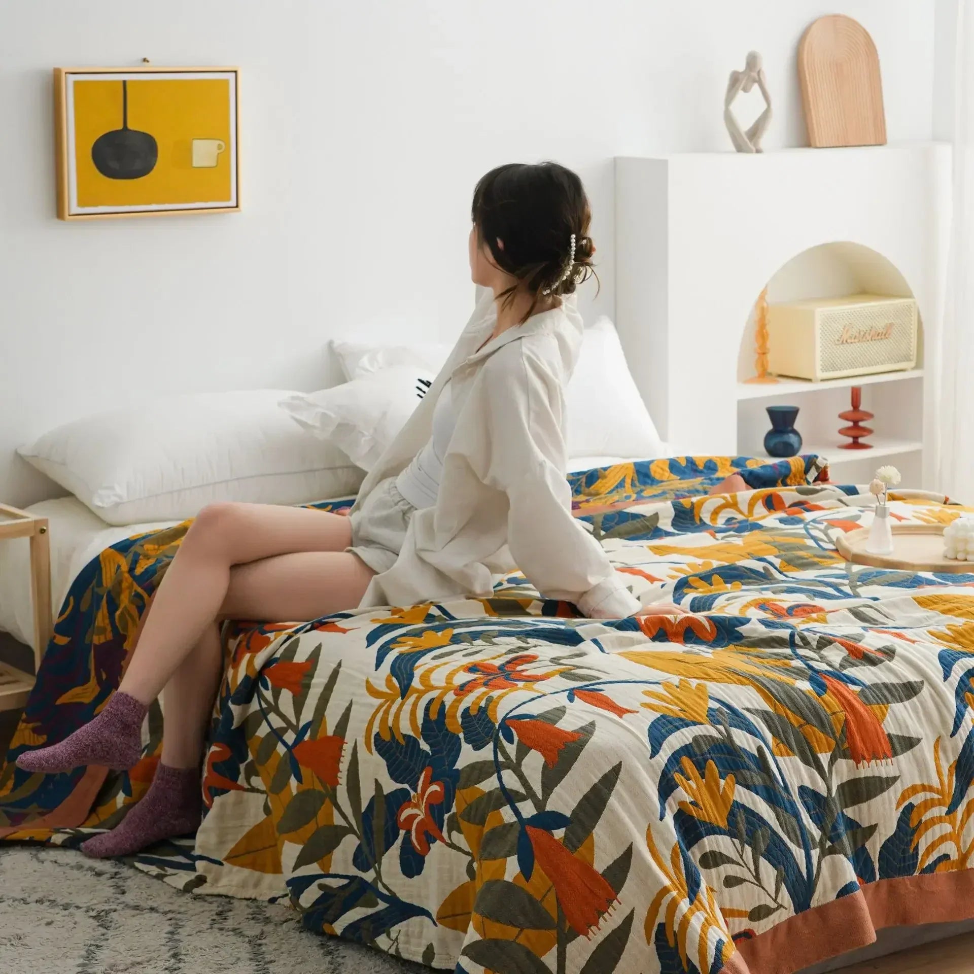 100% Cotton Colorful Gauze Blankets