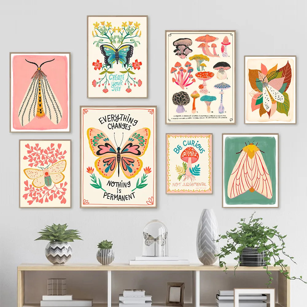 Colorful Butterfly Canvas Wall Decor