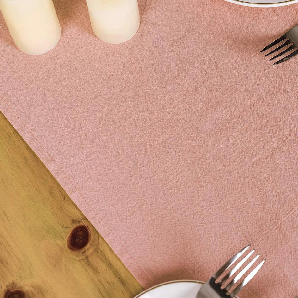100% Cotton Table Runner in Pink or White - Multiple Sizes
