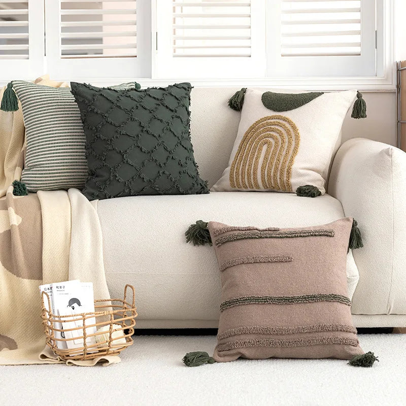 Green & Coffee Cushion Covers - 6 styles