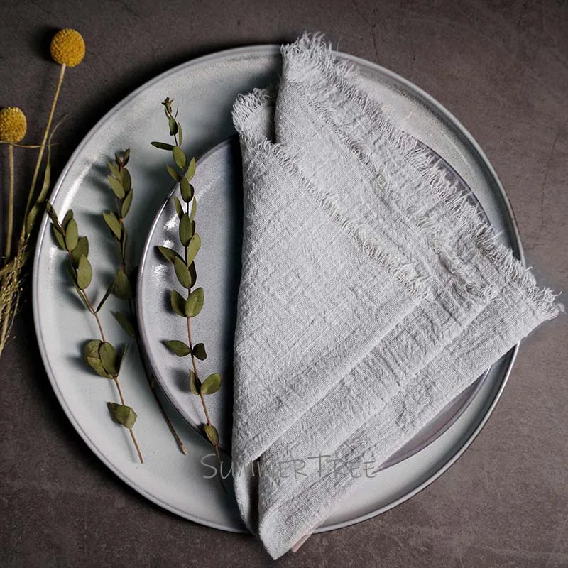 Large Rustic Cotton Gauze Napkins - 10 Pc - Multiple Colors