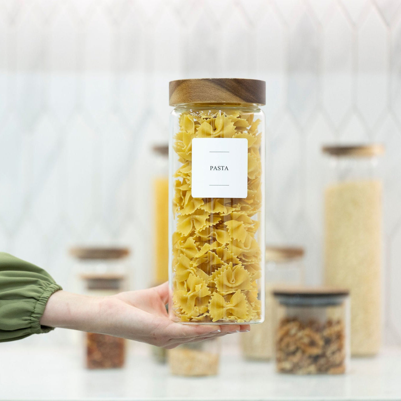 Acacia Lid Glass Storage Jars – 5 Sizes
