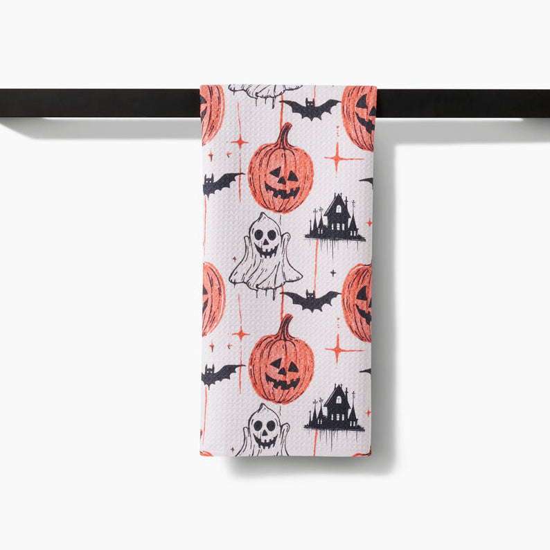 Halloween Is Here Geometry Tea Towel