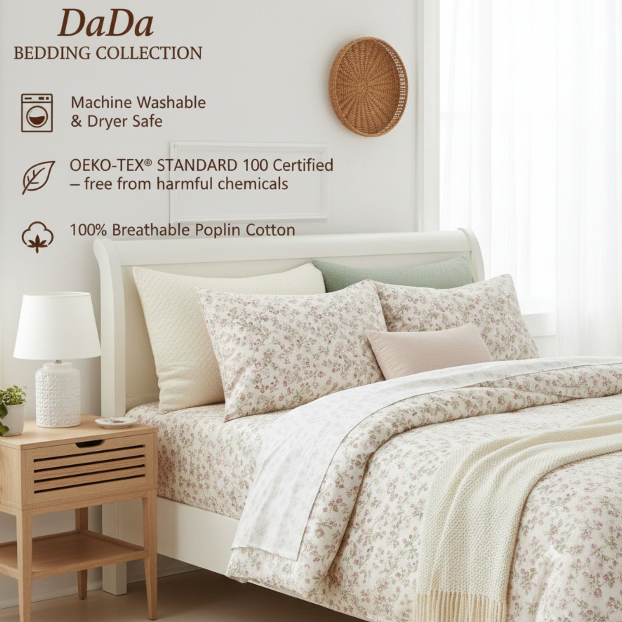100% Cotton Coquette Sheet Set - Dainty Floral