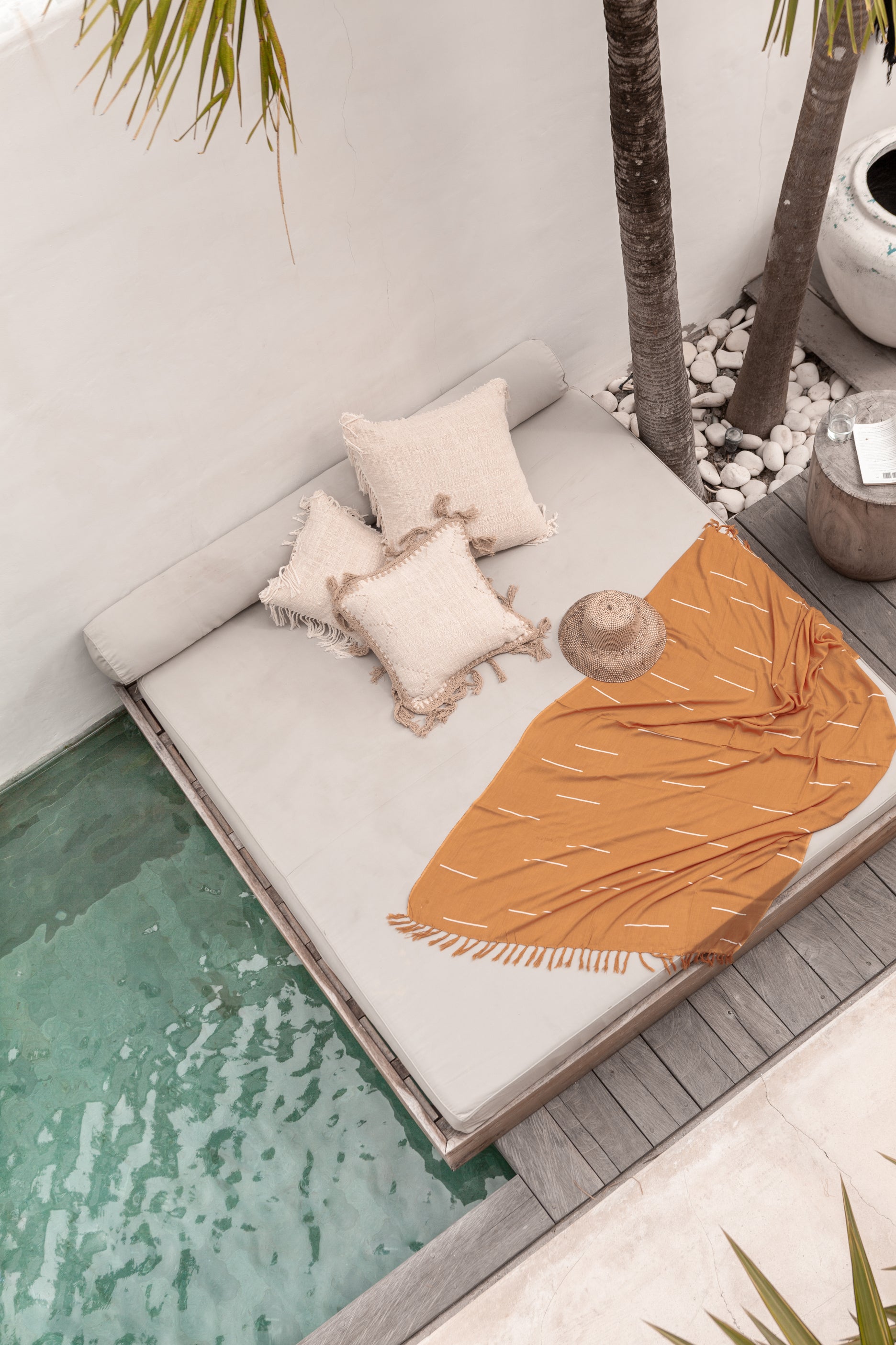 Organic Cotton Fringed Pillow Covers - Natural